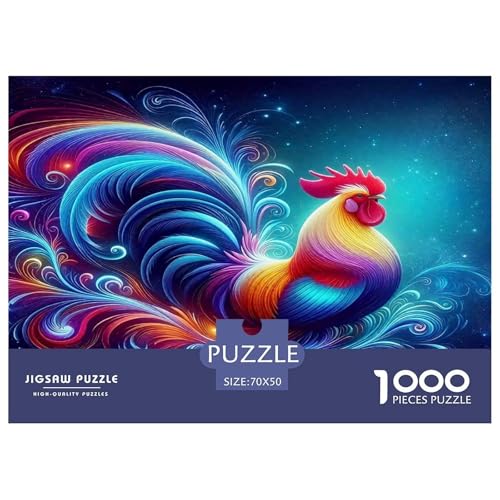 Puzzle de 1000 piezas de gallo colorido para decorar el salón y relajarse en familia