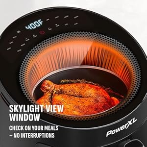 PowerXL LUMINEX 5.3 QT Radiant Light Air Fryer, Heats to 400°F in 2.4 Seconds, Auto Shut-off, 10 Quick-Touch Presets, Skylight Window PowerXL LUMINEX 53 QT Radiant Light Air Fryer Heats to 400F in 24 Seconds Auto Shut off 10 Quick Touch Presets Skylight Window