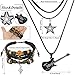 Multilayer Y2k Star Necklace Fairy Grunge Bracelets Set Handmade Fairycore Grunge Jewelry Gothic Swirl Star Necklace Punk Rock Roll Music Guitar Grunge Accessories for Women Men Guitar