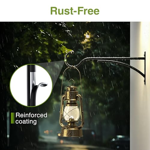 Set of 2 Black 8-Inch Outdoor Plant Hanging Hooks 6 Set of 2 Black 8-Inch Outdoor Plant Hanging Hooks - Image 6