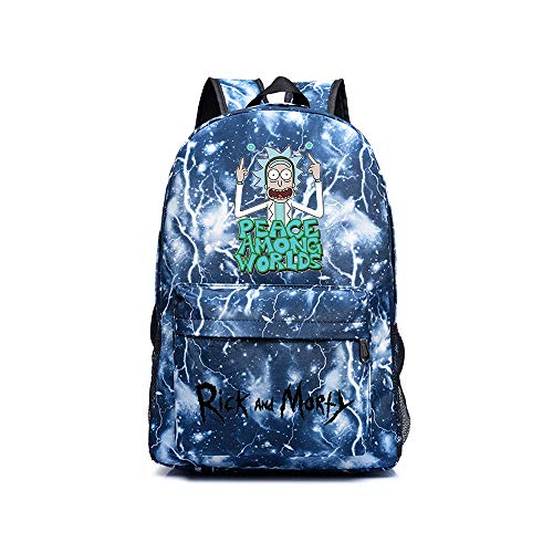 Rick Morty Mochila Casual de Estilo Simple Aprobado en Vuelo Lleve en la Bolsa Informal
