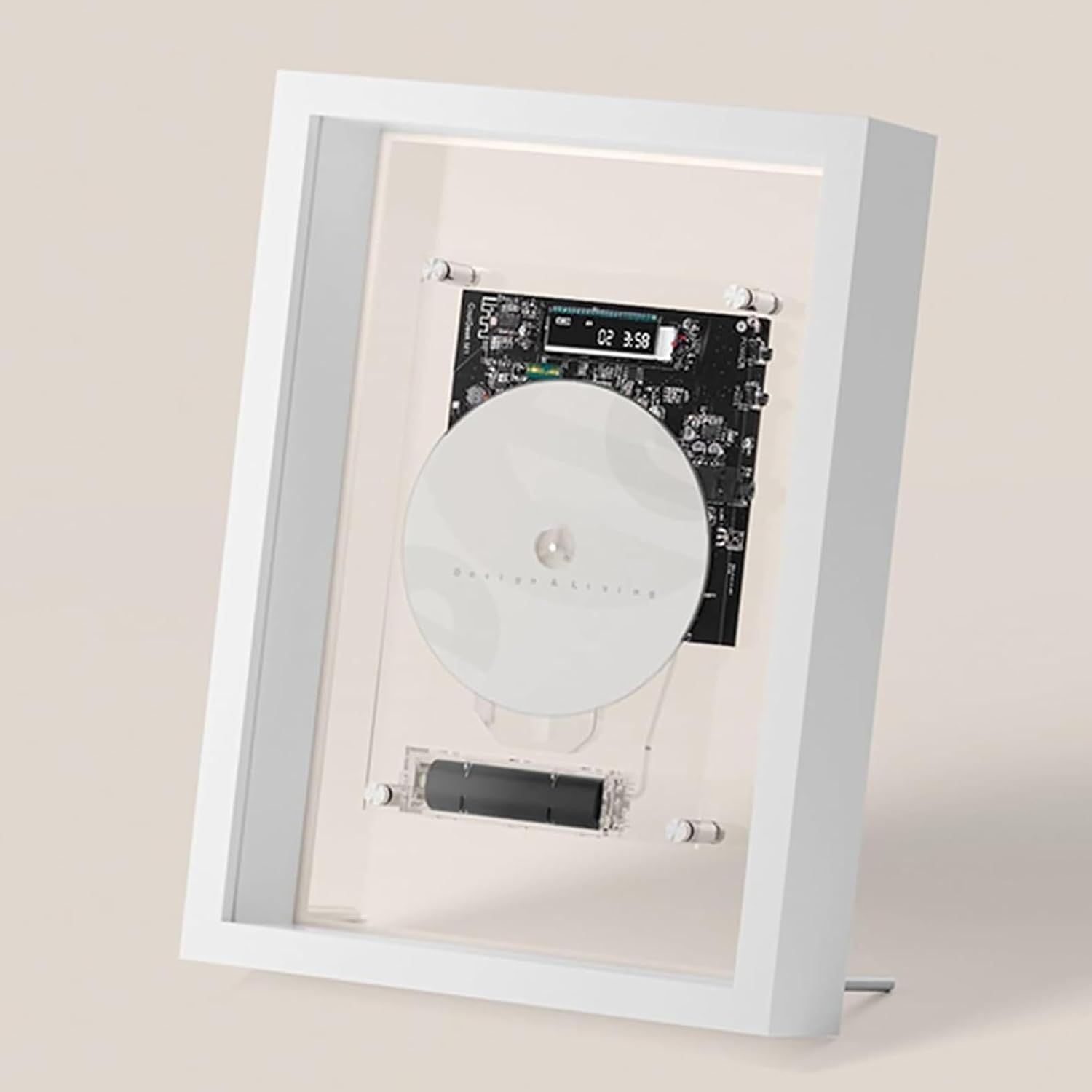 Lettore Cd A Cornice, Decorativo Da Parete Con Bluetooth 5.0, Telecomando, Uscita Aux Da 3,5 Mm, Lettore Audio Cd Senza Altoparlanti Per La Decorazione Di Casa, Ufficio E Corridoio. White