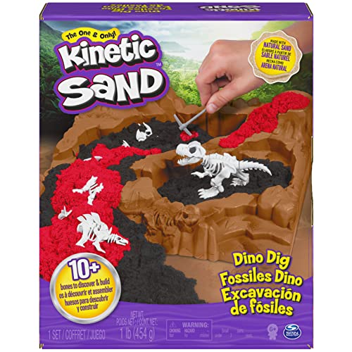 Kinetic Sand Dino Dig Playset Moldable Play Sand Sensory Toys Ages 6+