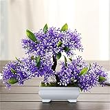 Suyunyuan Flowers 5 Color Artificial Bonsai Tree Welcoming Fake Flower Green Plant Pine Trees Flower Potted Vase Wedding Home Decoration