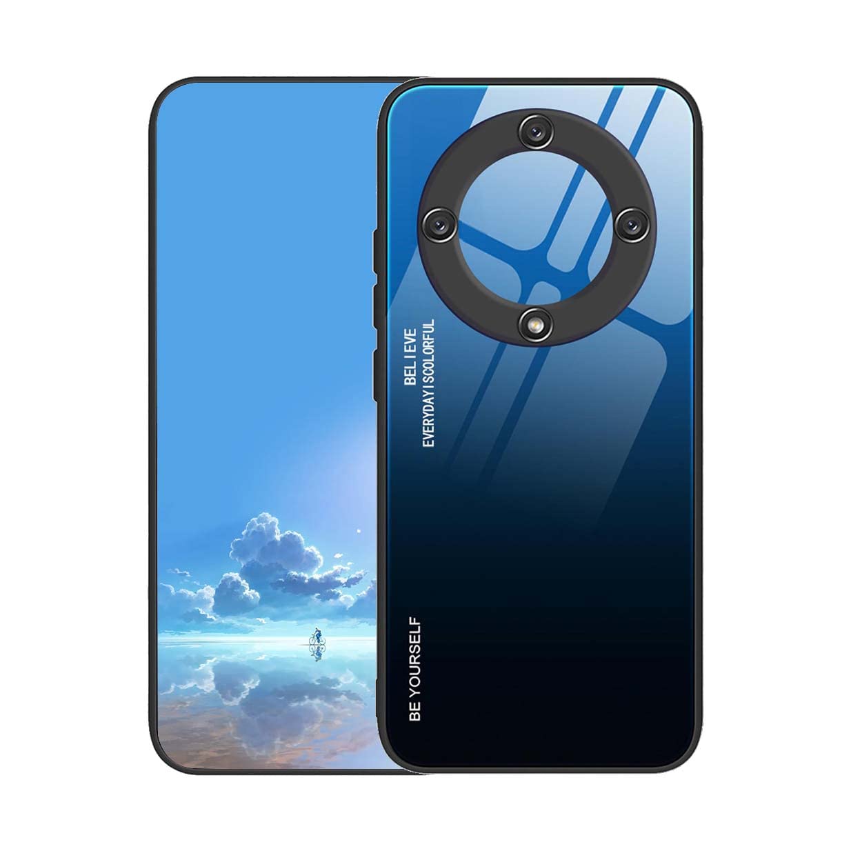 Custodia Silicone Per HONOR Magic5 Lite 5G - Design Slim, Antiscivolo, Colore Blu Zaffiro - Foto 8