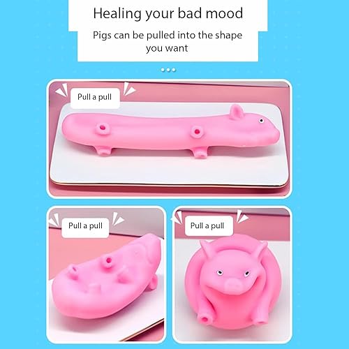 Miniatura 2 de 3 bolas antiestrés de cerdo, bolas elásticas y de jalar y estirar, regalos para niños y adultos, juguetes sensoriales para aliviar el estrés, bolas