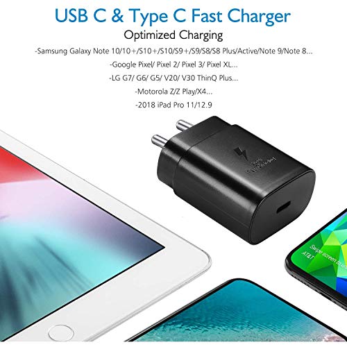 Image of DR VAKU USB-C to USB C Super-Fast Charging Wall Charger-25W PD Charger Adapter with Type-C Cable for Samsung Galaxy Note 20 Ultra Note10 / Lite / 10+ / S20 Ultra / S20 Plus / S20 5G and S10 Lite