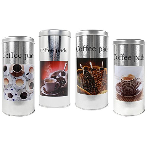 com-four® 4x Kaffeepaddosen für die Kaffeemaschine - Dekodose - Aufbewahrungsbehälter für Kaffeepads (4 Stück - Set 1)