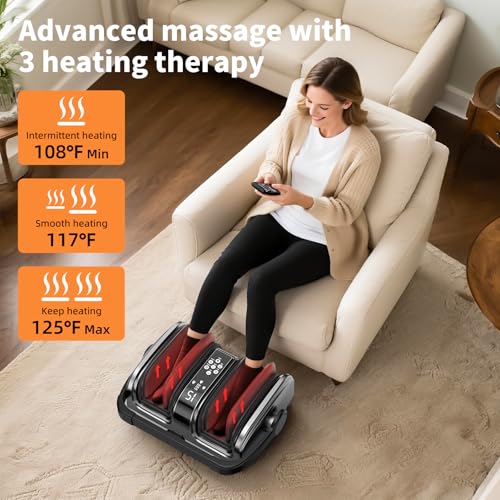 Image of CARESKY Shiatsu Foot Massager with Heat, FSA Eligible HSA Foot Massager for Plantar Fasciitis, Neuropathy, Circulation and Pain Relief, Foot and Calf Massage at Home /Office