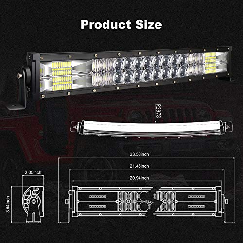 TERRAIN VISION LED Light Bar 22 Inch Curved Led Bar Off Road Light W/ 2pcs 4in 60W LED Pods Fog Lights with Wiring Harness Kit for Trucks ATV UTV Boat by TERRAIN VISION - Used condition - Image 2