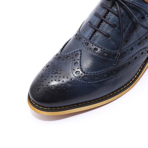 Image of Mona flying Women's Leather Perforated Lace-up Oxford Brogue Wingtip Shoes