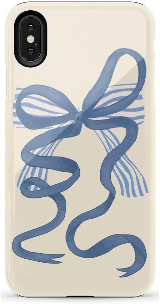 Casely iPhone Xs Max Case | Heartstrings | Blue Bow | Essential Slim Dual-Layer Protective Design