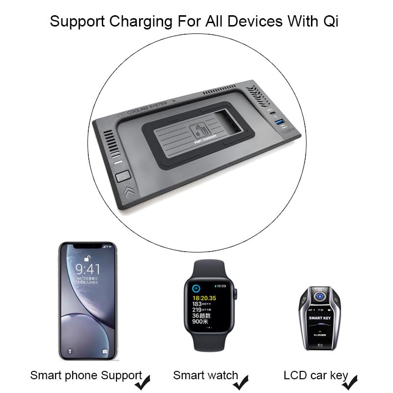 Amazon.co.jp: 15W カーQiワイヤレス充電器 Compatible with