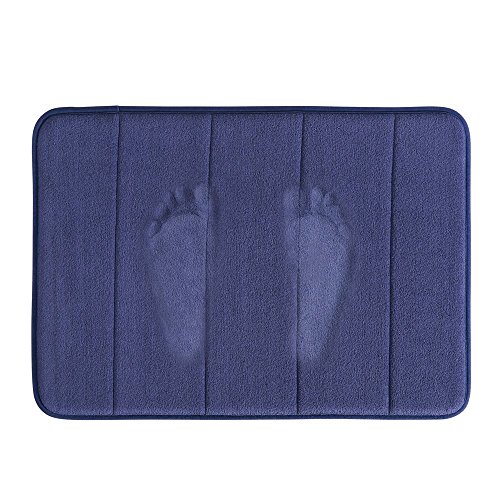 Idesign Soft Memory Foam Non-Slip Bath Mat For Bathroom, Tub Or Vanity - Small, Navy #TOP3