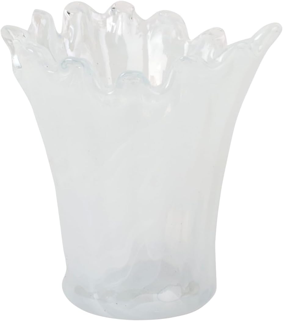 Onda Glass White Short Vase