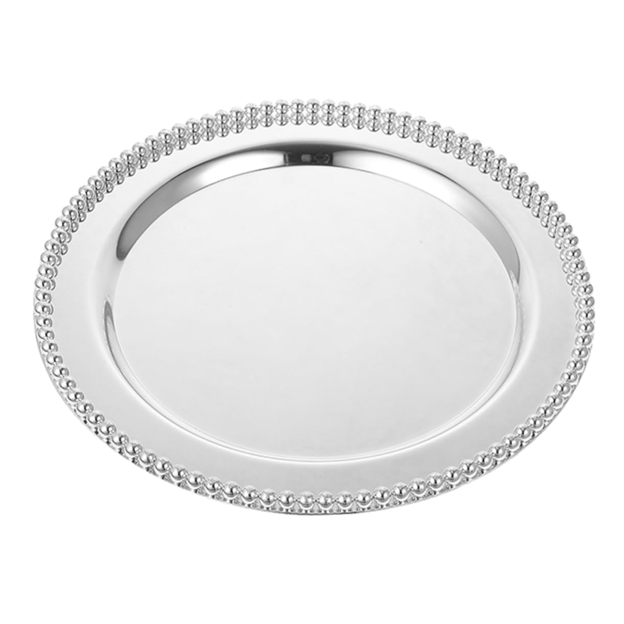 Vassoio Portagioielli Rotondo in Acciaio Inox, Superficie Liscia e Facile da Pulire, per Esporre Anelli e Gioielli in Camera da Letto