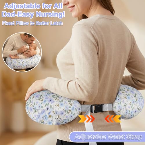 Image of x-vesolje Plus Size Nursing Pillow Wider Support, Breastfeeding Pillow with Adjustable Strap Fit All Body Type, Ergonomic Breast Feeding Pillow, Baby Feeding Pillow for Mom- Max Size /Leaves