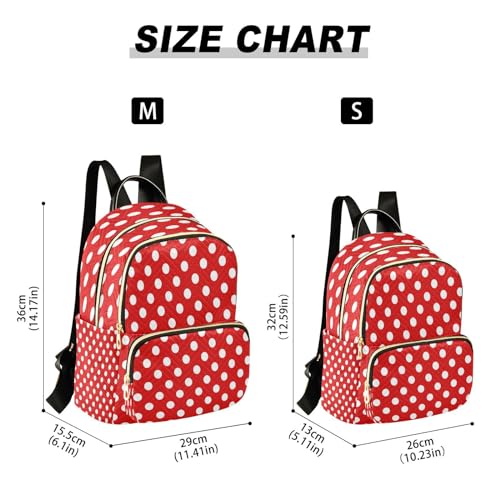 Image of ALAZA White Polka Dot Red Women Backpack Purse Ladies Fashion Shoulder Bag Daypack Travel Bag 10L