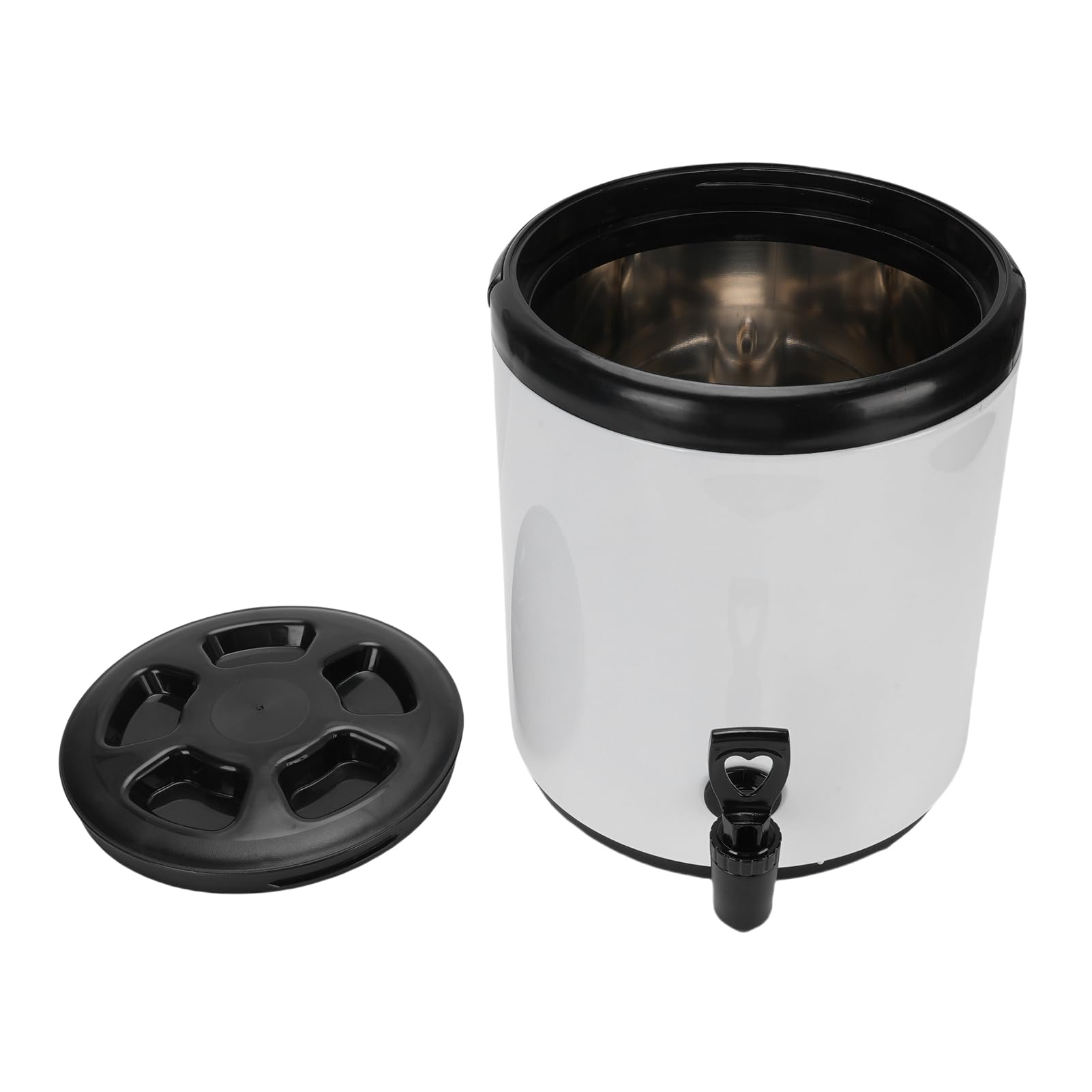 Dispenser per Bevande Coibentato, Dispenser per Bevande Calde Termiche in Acciaio Inossidabile 304 da 6 Litri, per Fredde con Rubinetto e Maniglia per Acqua Caffè Tè Latte Succo (WHITE)
