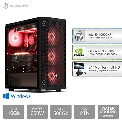 Sedatech-Pack-PC-Gaming-Expert-Watercooling–Intel-i9-10900KF–Geforce-RTX3060–16-GB-RAM–500Gb-SSD-M2–2Tb-HDD–WiFi–BT–Windows–Ordenador-de-sobremesa–Monitor-236