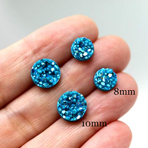 Pretty Smart Faux Druzy Earrings On Hypoallergenic Plastic Posts 8Mm (Teal Blue) #TOP2