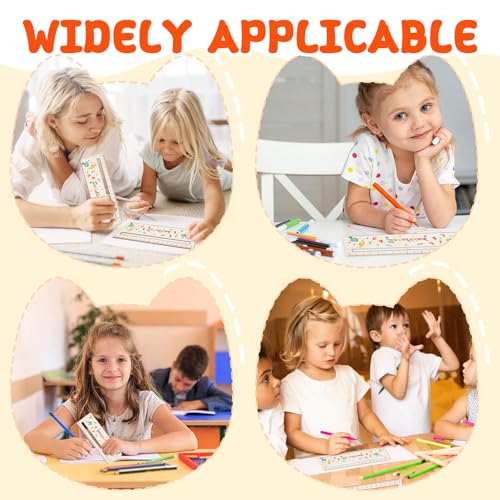 Ntwdby Lesehilfe Lesezeichen Kinder 1 Klasse, 3 Stück Lesehilfe und Lineal für Schulkind Personalisiert, 17 cm Lesezeichen Holz Lineal, Geschenke für Mädchen und Jungen zum Schulanfang