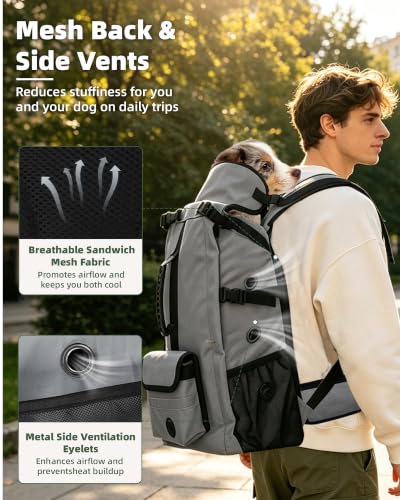 FOXFOCUS Breathable Dog Hiking Backpack
