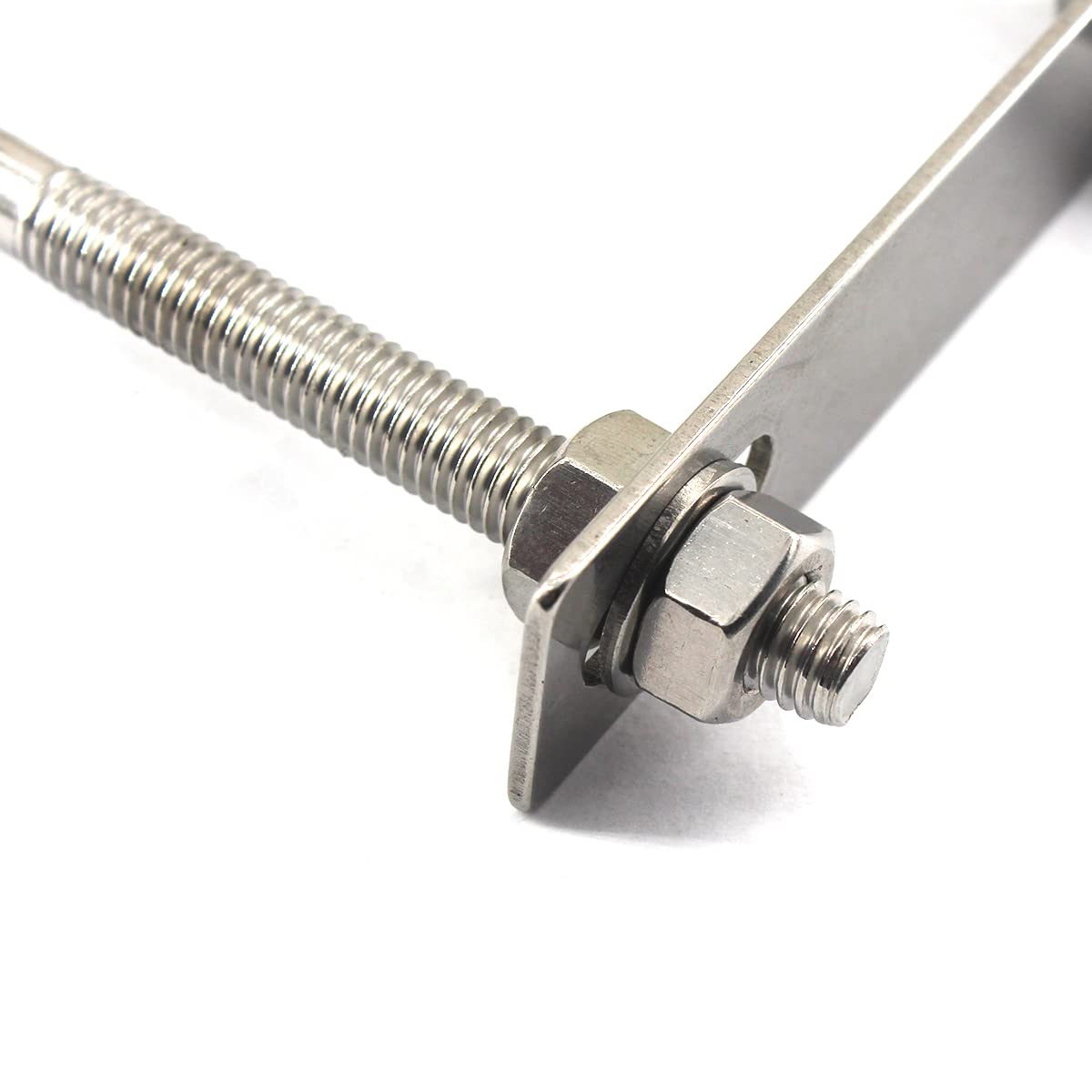 304 Stainless Steel Square U-Bolts M8x60x120mm Square U Bolt with Nuts Pack of 4
