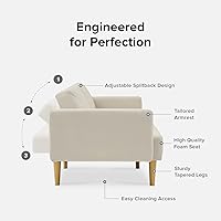 Vista 4 de mopio 76.4" Futon Sofa Bed, Couch, Loveseat, Sleeper Sofa, Mid Century Modern Futon Couch, Sofa Cama, Couches for Living Room (Snow Velvet)