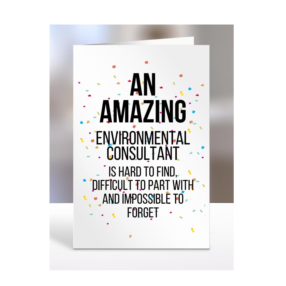 Retirement Card for Women Men, Leaving Gifts for Colleagues, Boss, Farewell, Goodbye Presents for Environmental Consultant, An amazing is hard to find, A5-225a_280 — image 1