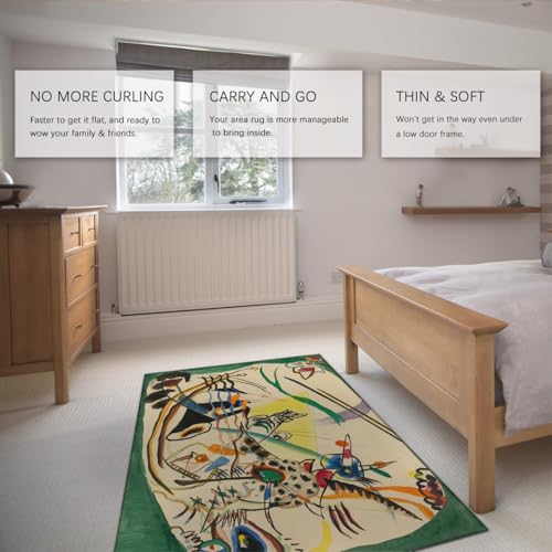 Tapis de salon vert et crème doux pour chambre à coucher