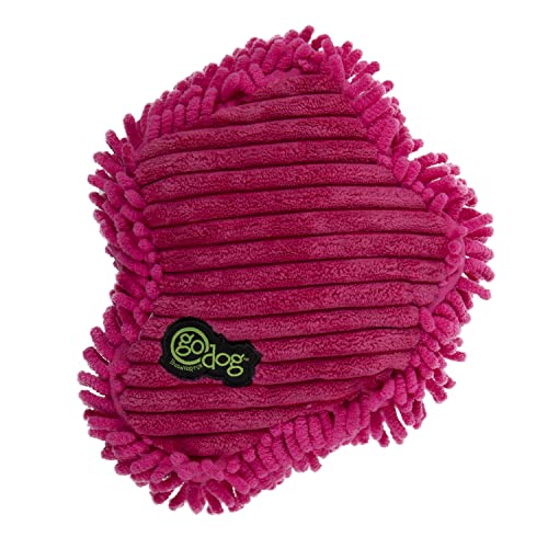 Image of goDog PlayClean Germs Squeaky Plush Dog Toy with Odor-Eliminating Essential Oils, Chew Guard Technology - Pink, Small