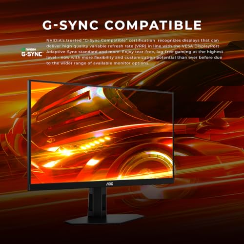 Image of AOC 27G4E 27 Inch Gaming Monitor 1920x1080 Fast IPS, 180Hz Refresh Rate, Color Gamut-sRGB 128%, HDR10, 0.5ms (MPRT), Adaptive Sync, HDMI 2.0 & Display Port Connectivity, 178 Wide Viewing Angle
