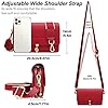 Petit Sac Bandoulière Femme Tendance Sac Téléphone Portable Protection RFID Femme Portefeuille en Cuir Sac à Main,Pochette Telephone portable avec Large Sangle Réglable et Amovible (Vin rouge) #4