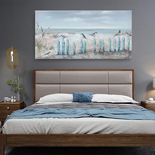 image for amatop Big Wall Art for Living Room Extra Large Hand-painted Beach Oil