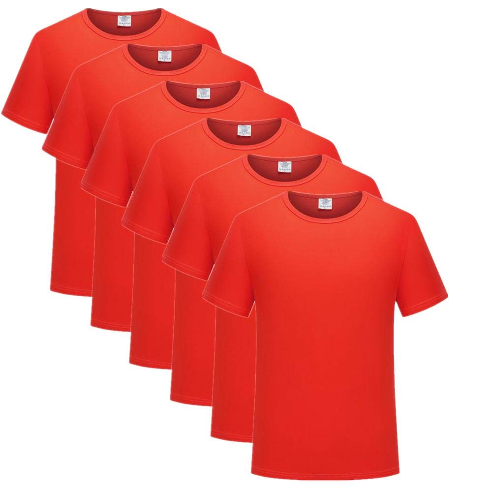 T-shirty męskie modal okrągły dekolt t-shirt kombinezon (6 sztuk), D, S