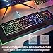 RisoPhy Gaming Tastatur Maus Set Kabellos, QWERTZ, Metallplatte, 7 Farben Beleuchtet, Wiederaufladbarer 3200 mAh Akku, Schlafmodus, Licht auf Tastatur + 7D 3200DPI Gaming Maus für PC Gamer