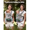 GROWNSY Baby Carrier Newborn to Toddler, Lightweight Ergonomic 7-44 lbs Newborn Carrier with Head Support, Easy to Wear Hands Free Infant Carrier for 0-36 Months, Gray Spots Leopard