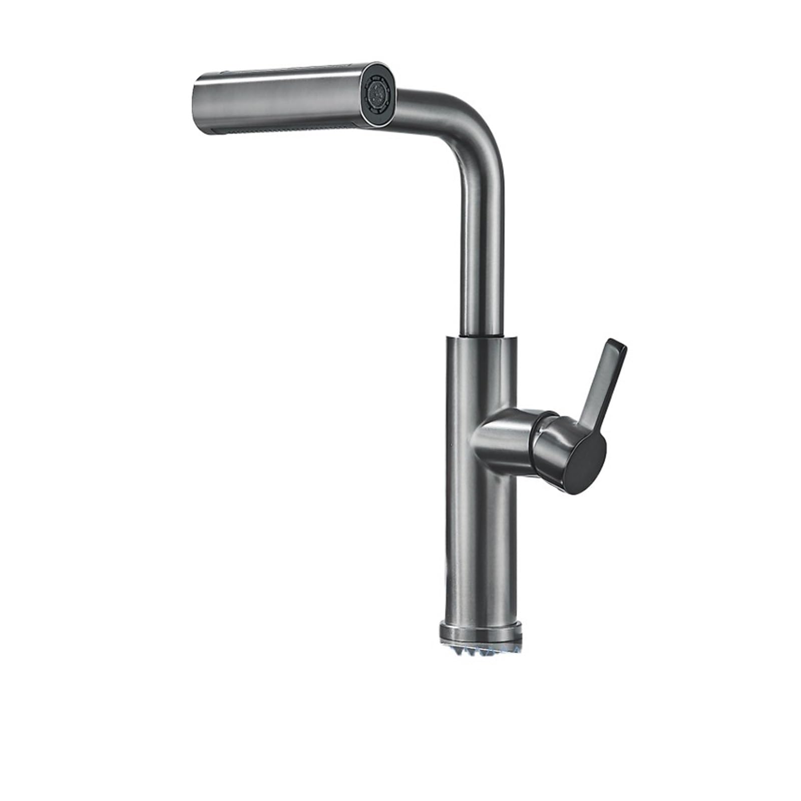 Yjyjy Gray Faucet Kitchen Faucet Pull-Out Stream Sprayer Hot And Cold Single Hole Countertop Mount Kitchen Sink Mixer Wash Faucet, A Tap