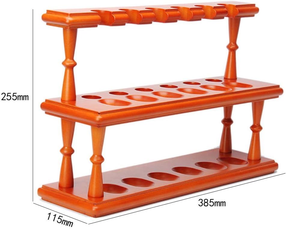 HEYSONG Wooden Tobacco Pipe Stand Holder Rack for 12 Tobacco Pipes Handmade from Solid Wood Tobacco FA0076