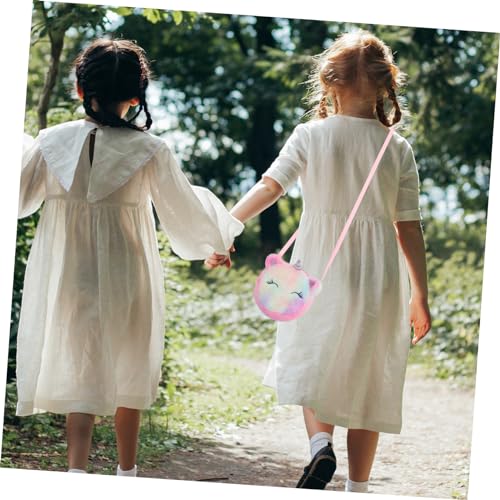 Beaupretty 2Pcs Plush Unicorn Crossbody Bags for Lightweight Zipper Coin Purses Cute Cartoon Shoulder Bags for Outdoor Activities for Shopping Travel3
