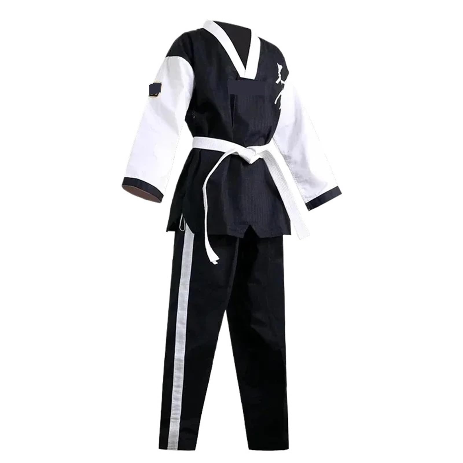 Traje de Karate Traje de polialgodón Taekwondo acanalado for niño adulto, uniforme Karate, atletismo artes marciales