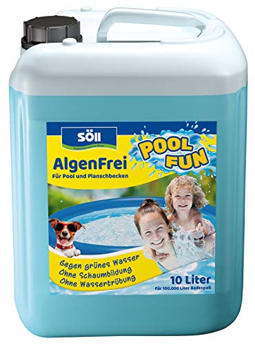 Söll 80425 AlgenFrei Pool Fun, 10 l - flüssiges Reinigungsmittel zur Algenentfernung im Pool, Planschbecken, Schwimmbad, Kinderbecken, Swimmingpool, Whirlpool Söll 80425 AlgenFrei Pool Fun, 10 l - flüssiges Reinigungsmittel zur Algenentfernung im Pool, Planschbecken, Schwimmbad, Kinderbecken, Swimmingpool, Whirlpool
