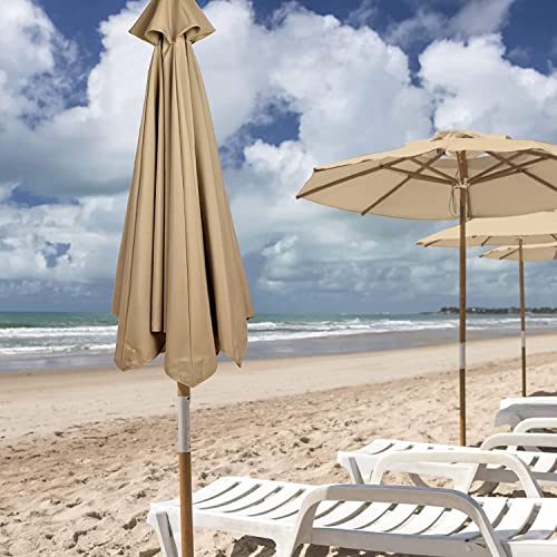 Flueyer 10 Ft 8 Rib Umbrella Canopy Replacement Outdoor Market Patio Table Strong And Thicck Cover For Backyard Garden Courtyard Swimming Pool Lawn (Canopy Only), (8 Ribs) #TOP1