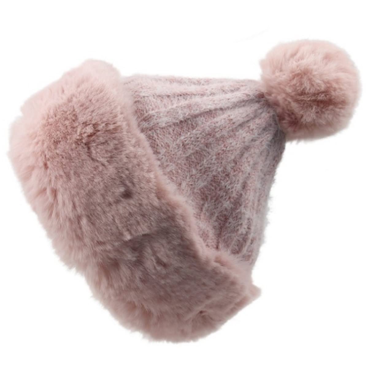 Czapka Beanie Czapka Zimowa Damska Czapka Beanie Retro Paski Fairy Warm Dzianinowa (różowa Jeden Rozmiar)