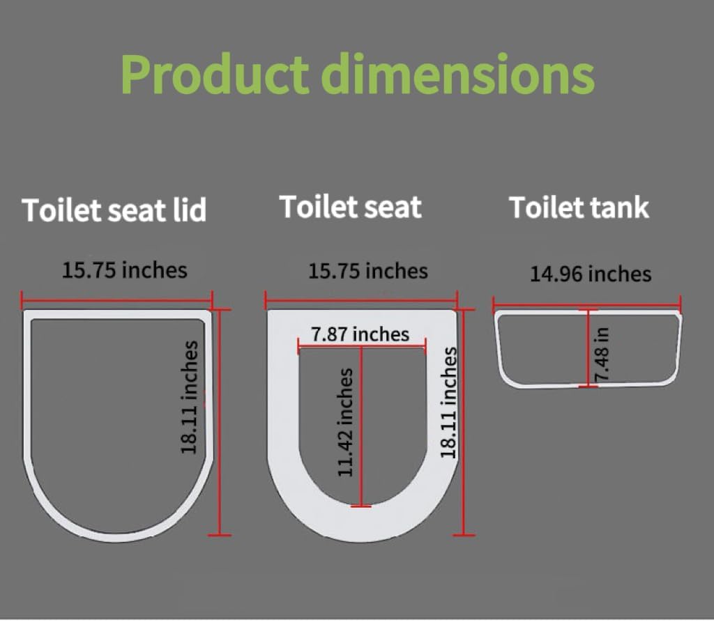 Elegant Lace Toilet Tank Cover and Lid Set, Green Quilted Fabric with White Floral Embroidery, Soft Plush Velvet,Warm, Washable, 3-Piece Bathroom Decor