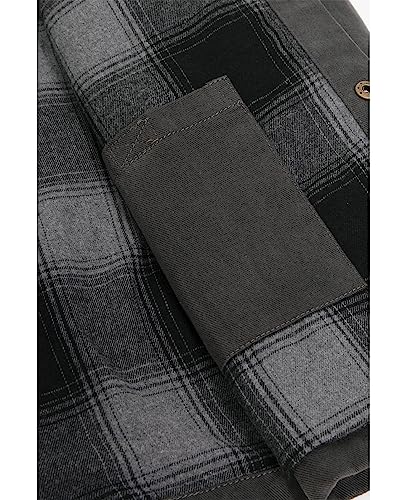 Image of ZENTHACE Men's Full Flannel Lined Shirt Jacket, Heavy Washed Rugged Cotton