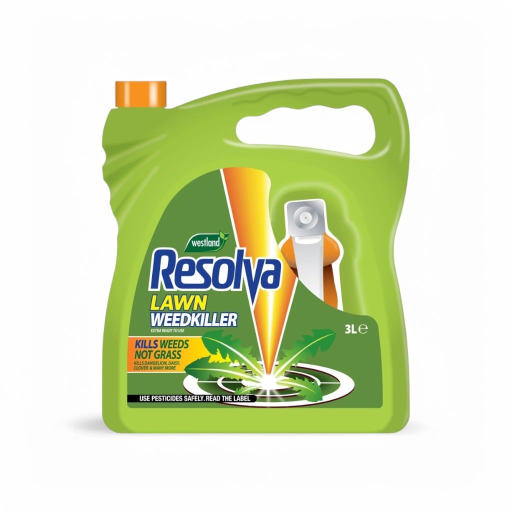 Resolva Lawn Weedkiller Extra Ready to Use โ Fast Acting Weed Killer for Lawns, Eliminates Broadleaf Weeds & Dandelions, Safe for Lawns, Visible Results in 24 Hours (3L)