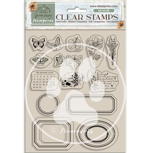 Stamperia Acrylic Stamp cm 14 x 18 cm, Klar, Assorted