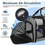 Portable 2-in-1 Pet Carrier,Double Compartment Cat & Dog Carrier for 2 Cats,Expandable Medium Dogs Large Cat Carrier with Sturdy Base,Breathable,Good for Traveling Walking Camping（Grey） - Image 5